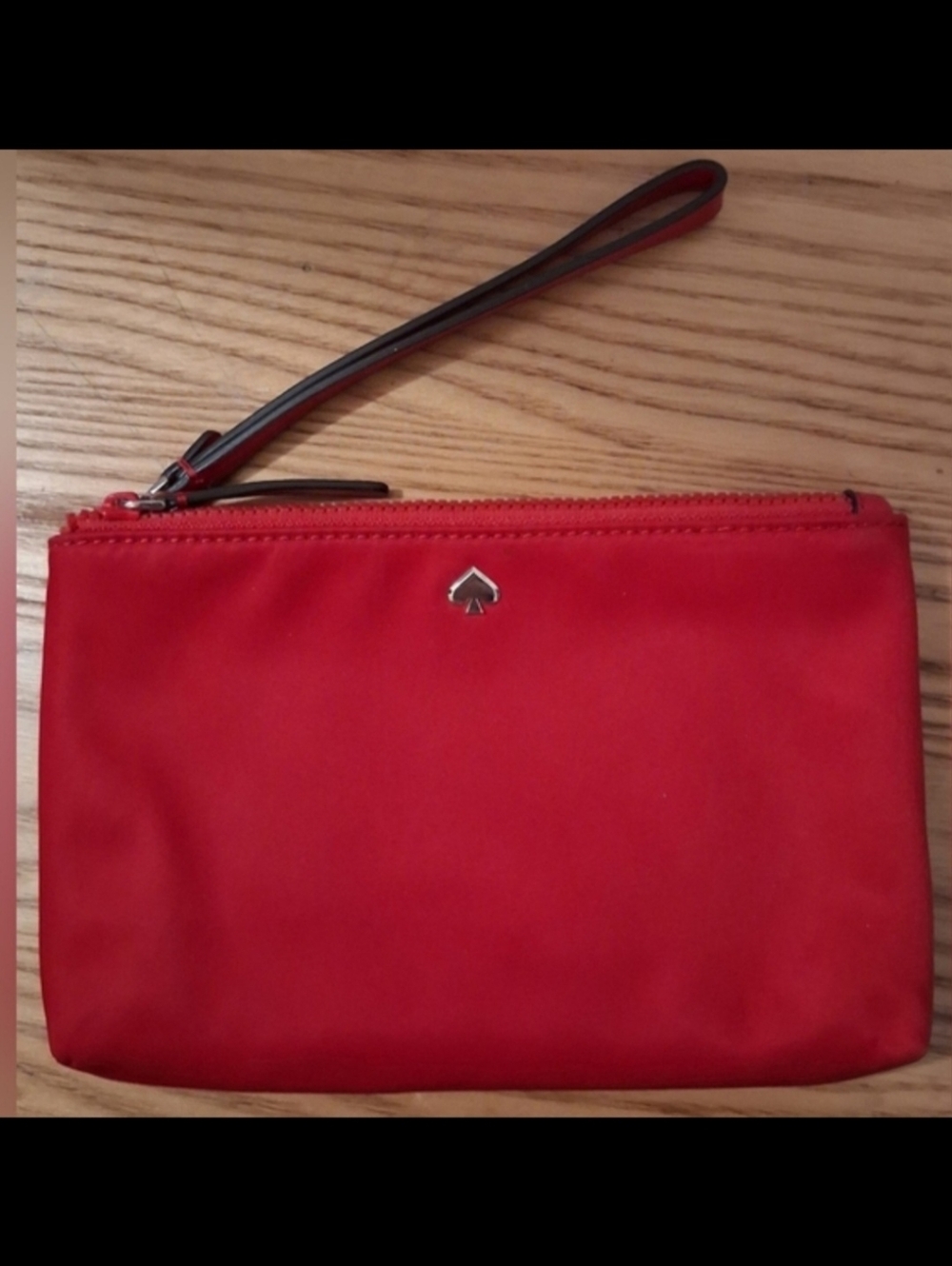 NWOT Kate Spade Jae Red Nylon Medium Duo Zip Casual Everyday Wristlet Clutch Bag